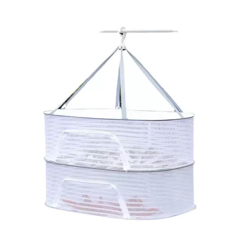3-Layer Foldable Windproof Drying Rack for Clothes & Socks