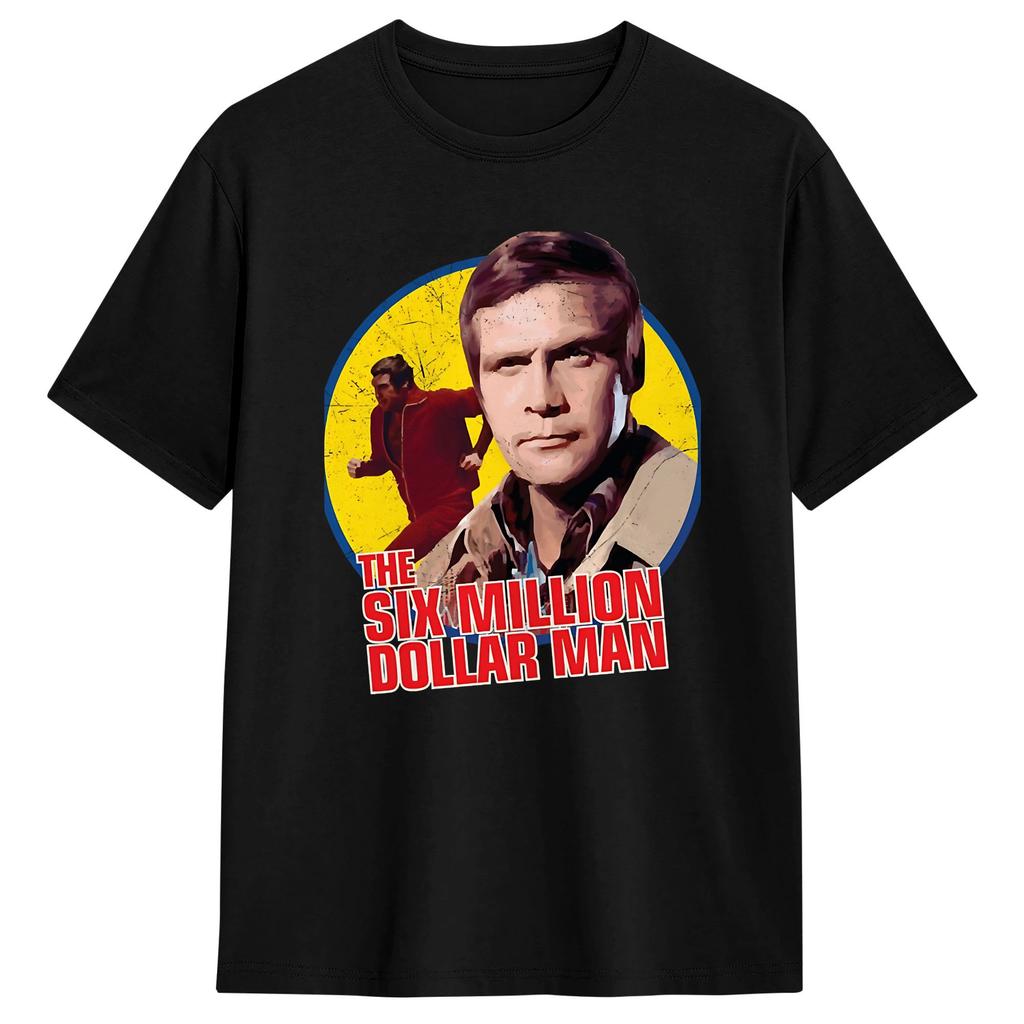 Nyhet Sex Miljoner Dollar Unisex TV T-shirts för Unisex Rund Hals Bomulls-T-shirts Kortärmad T-shirt Större Storlekar Kläder