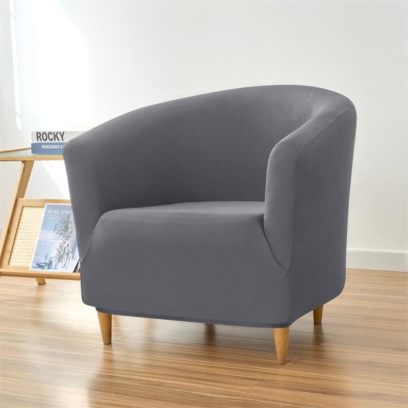 Spandex Tub Sofa Cover Stretch Solid Color Club Armchair Slipcovers Elastic Single Couch Covers for Bar Counter Living Room