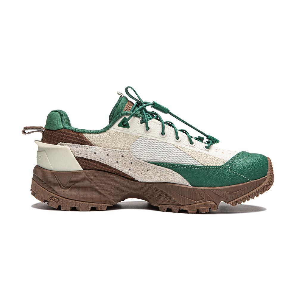 Li Ning CF Su Series Outdoor Pro Versatile Fashion Shock Absorbing Waterproof Low Top Casual Shoes Women sneaker Off-White Green Brown AGLU152-3