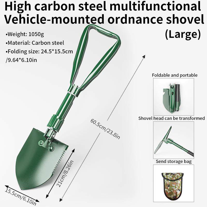 Multifunctional Garden Shovel, 3-in-1 Folding Military Shovel for Camping, Fishing, Survival