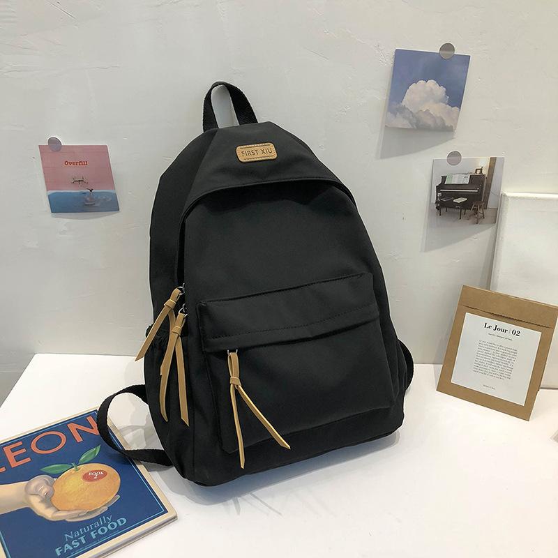 Schoolbag1010 spring new Korean style nylon solid color backpack fashion casual student couple backpack