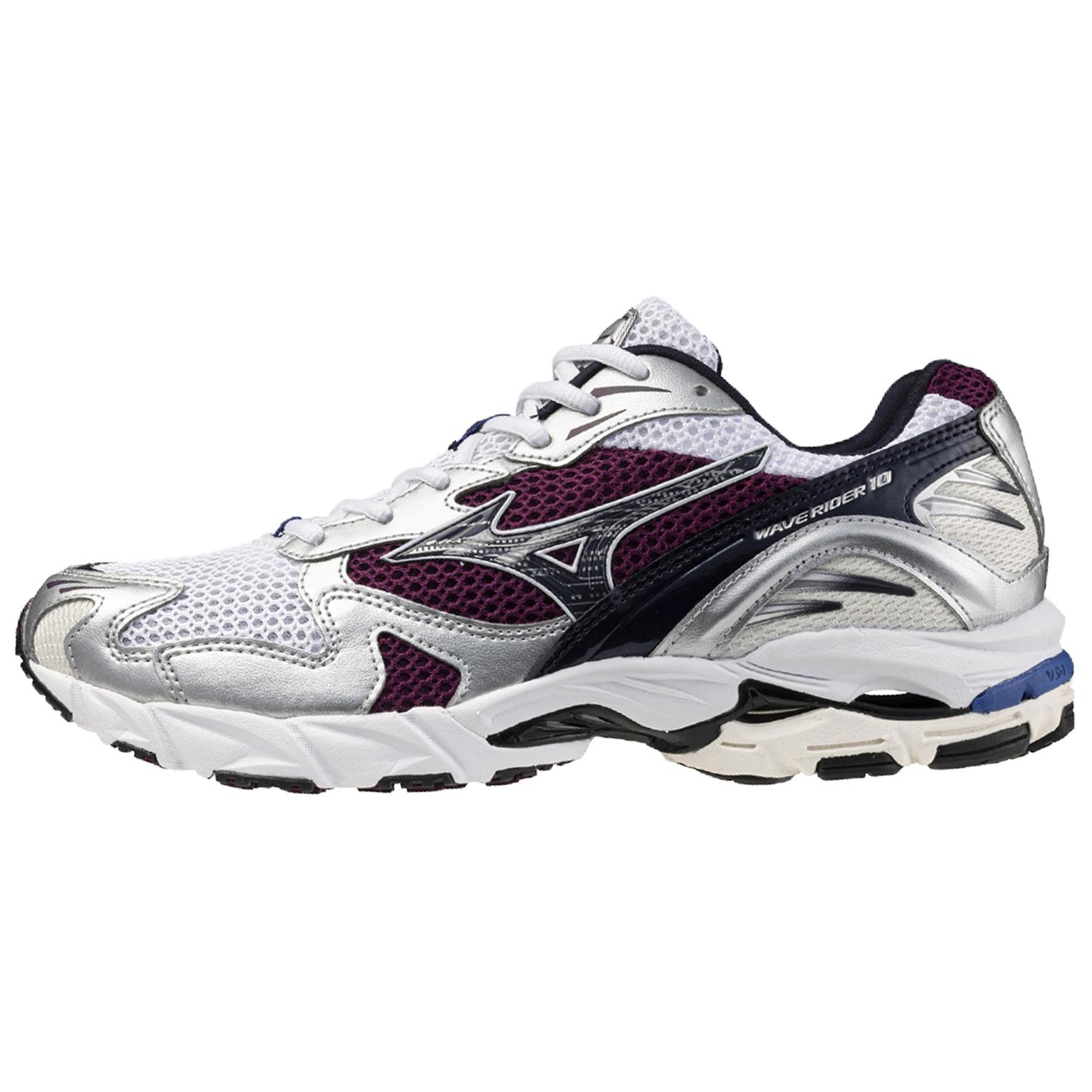 Кроссовки Mizuno Wave Rider 10 Бело-фиолетовые Унисекс D1GA210414 38