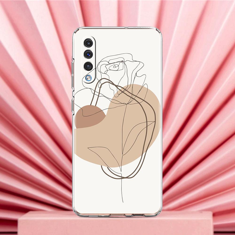 Phone Case For Samsung A56 A36 A26 A24 A16 A14 A12 A32 A50 A70 A20E A22 A40 A34 A54 A42 A52 5G A04s A06 Cover One Line Art