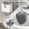 Toilet Brush With Holder Set Wall Mounted Long Handle Toilet Cleaning Brush With Holder, Flexible Toilet Bowl Cleaning Brush