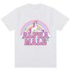 Einhorn T-Shirt für Männer Regenbogen Grafik T-Shirts Lustige T-Shirts Damenmode Hip Hop Alpha Männer Tops 100% Baumwolle Unisex Ästhetische Kleidung