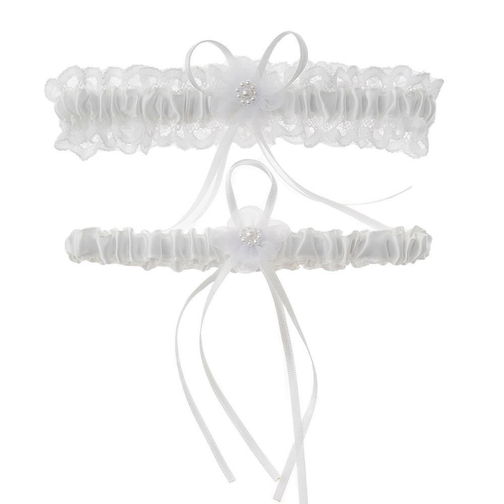 SLBRIDAL Sexy Spitze Blume Kristall Strass Perlen Braut Strumpfbänder Hochzeit Oberschenkel Bein Strumpfband Ring Für Frauen/Weiblich/Braut