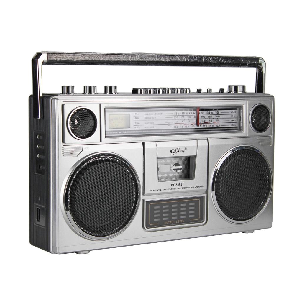 Multi-Functional FM Radio and Tape Player with Dual Speakers for Seniors