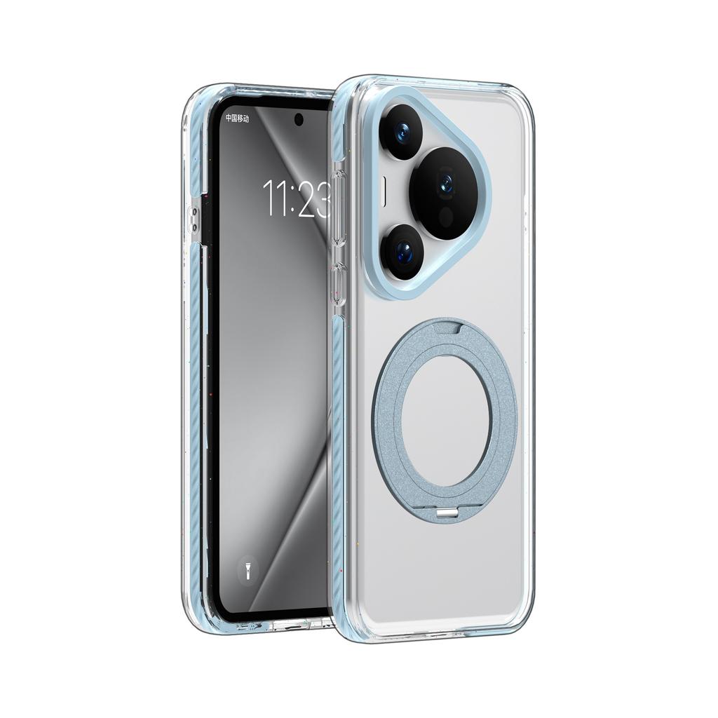 Applicable to Huawei p80 rotating 360 magnetic bracket mobile phone case Samsung S25U candy three-in-one transparent anti-drop cover