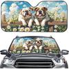 Talayituse Funny Family Dogs Print Windshield Sunshade for Car SUV Truck Foldable Uv Ray Reflector Front Window Sun Shade Visor Shield Cover