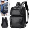 Fashion Men Backpack PU Leather Bagpack Laptop Backpacks Man'S Casual Back Bag Business Male Bag Leather Texture Travel Bags