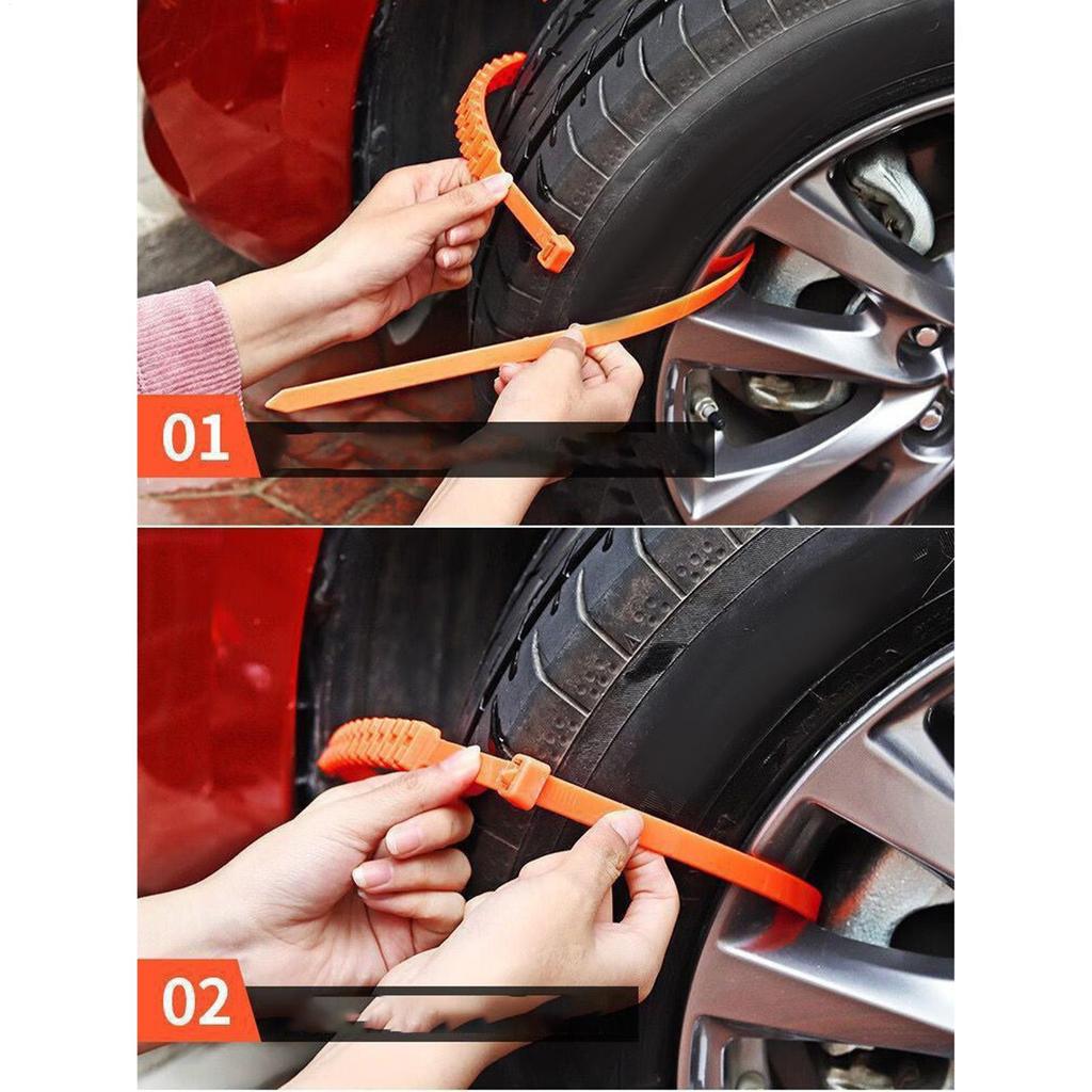 Snow Chains for Car Tires 10 Pieces Zip Ties for Tires In Snow Anti-Slip Wheel Zip Ties for Sedan SUV Truck Outdoor Winter