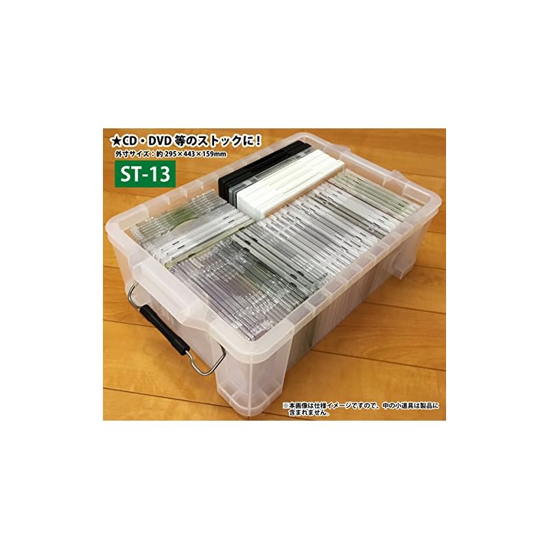 JEJ Astage Storage Box, Made in Japan, ST Box #13, Stackable, Clear, Disaster Prevention [Width 29.5 x Depth 44 x Height 16cm]