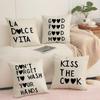 Funny Black Kitchen Love Art Cushion Cover Pillowcase Ultra Soft Skin Friendly Fabric Cloud Like Comfort  Concealed Zipper