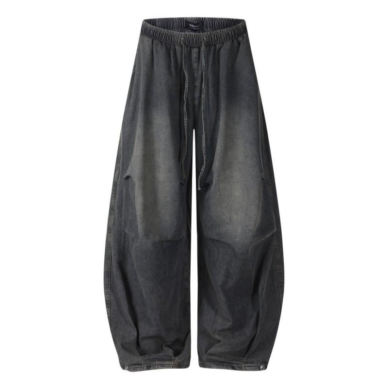 American Vintage Washed Jeans Loose Wide Leg Work Pants Unisex