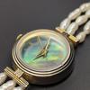 Used [Good Condition] Natural freshwater pearl triple bracelet watch, shell dial, battery replaced, working item