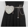Heavy Industry Sparkling Rhinestone Love Heart Chain Belt Bag - Trendy Nightclub Style