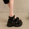 TUINANLE Sandalias de Tacón de Plataforma Gruesa para Mujer Verano Cuña con Hebilla Casual Cómodas de Color Sólido Sandalias de Playa