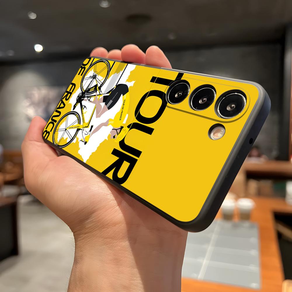 Coque de téléphone pour vélo T-Tour de France pour Samsung A56 A36 A26 A16 A15 A25 A35 A55 A14 A34 A24 A54 Coque souple noire
