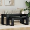 Coffee Table Set 2 Pcs Black Oak Effect Wood Based Material