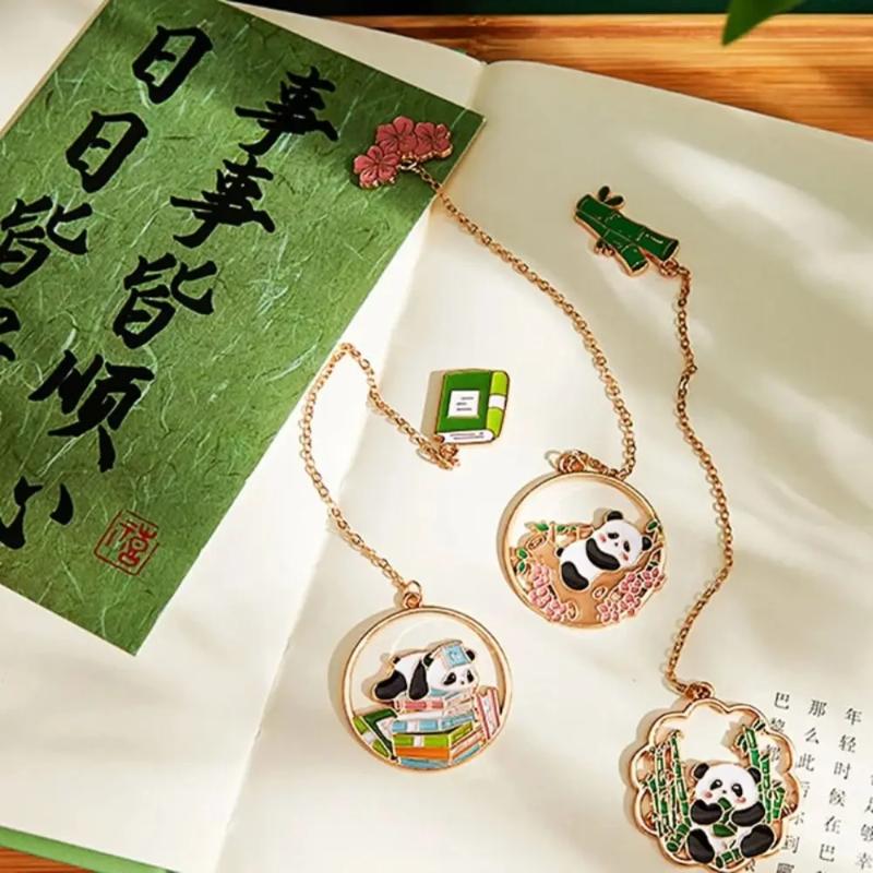 Funny Panda Book Page Clips Metal Bookmarks Cute Pagination Mark Creative Separator Pages Tags Stationery School Office Supplies