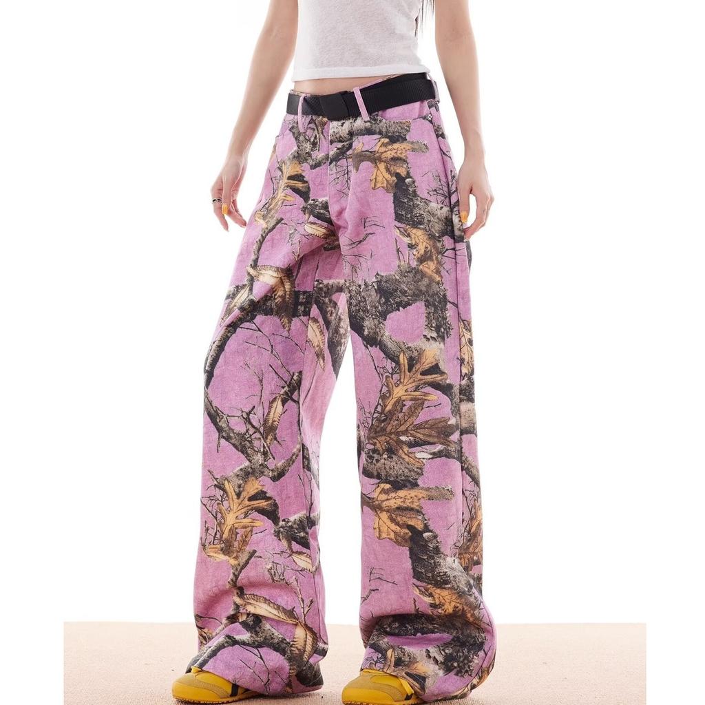 Jeans Larghi Unisex a Vita Media Deostrutturati Vestibilità Larga Vintage Americano Lavato Baggy in Denim Pantaloni Rilassati Lunghi Fino a Terra