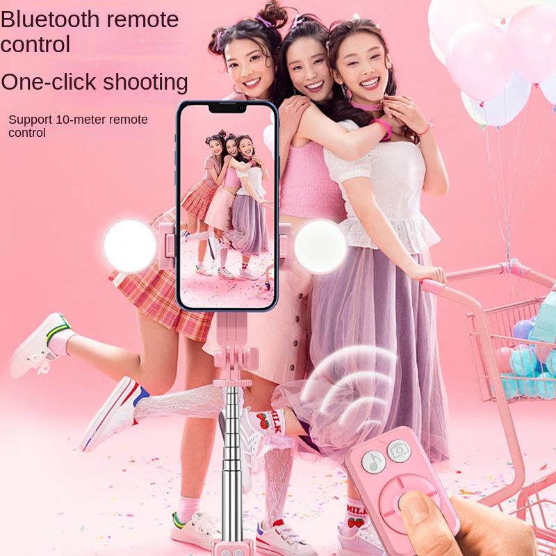 Wireless Selfie Stick Phone Holder Retractable Multifunctional110cm Mini Tripod With LED Selfie Light Bluetooth Remote Shutter 7
