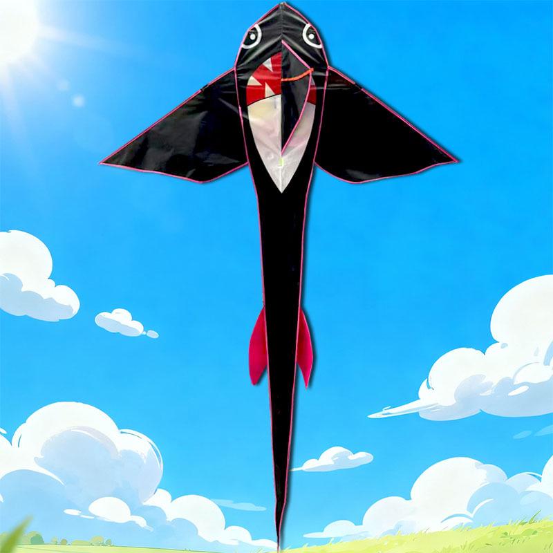 Children's Cartoon Black Shark Fish Kite - Marine Animal Design