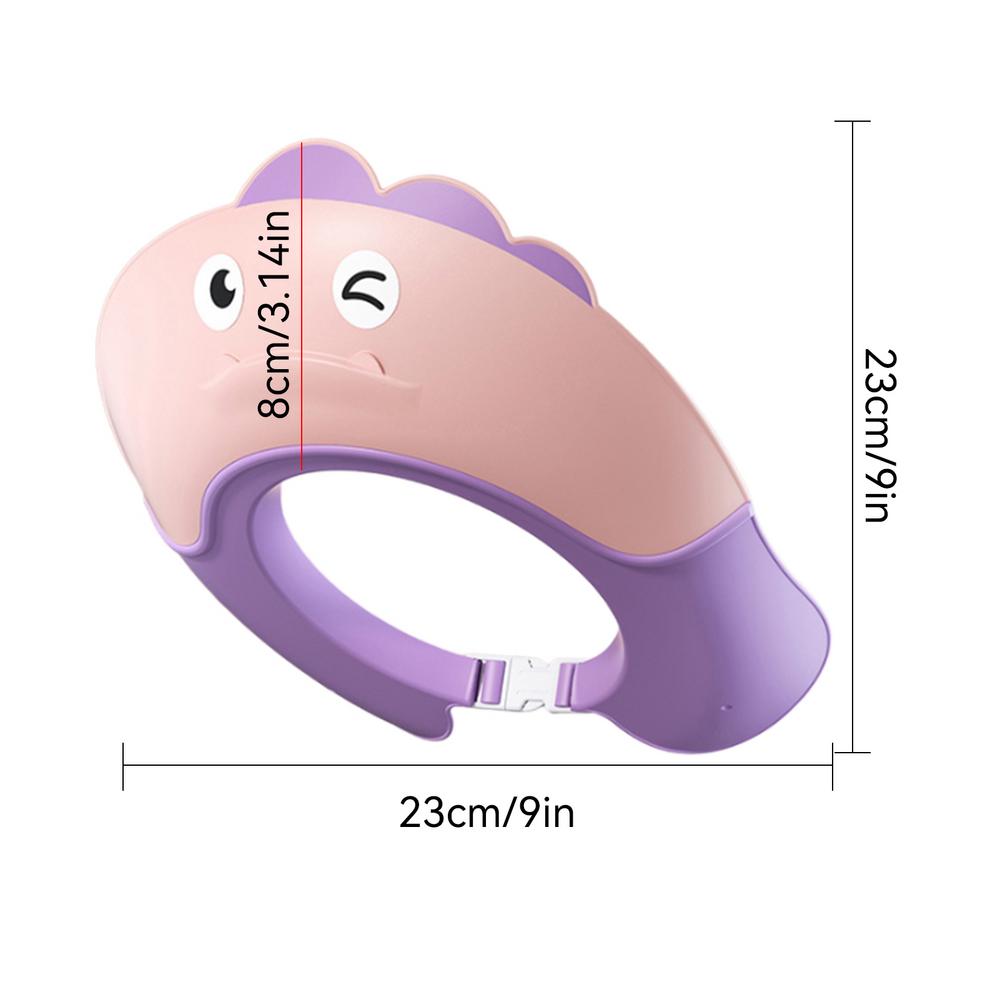 

Baby Shampoo Cap Adjustable Dinosaur Shape Soft Shower Hat Head Eye Ear Shampoo Caps For Kids Ages 6 Months And Up Baby Bath фиолетовый