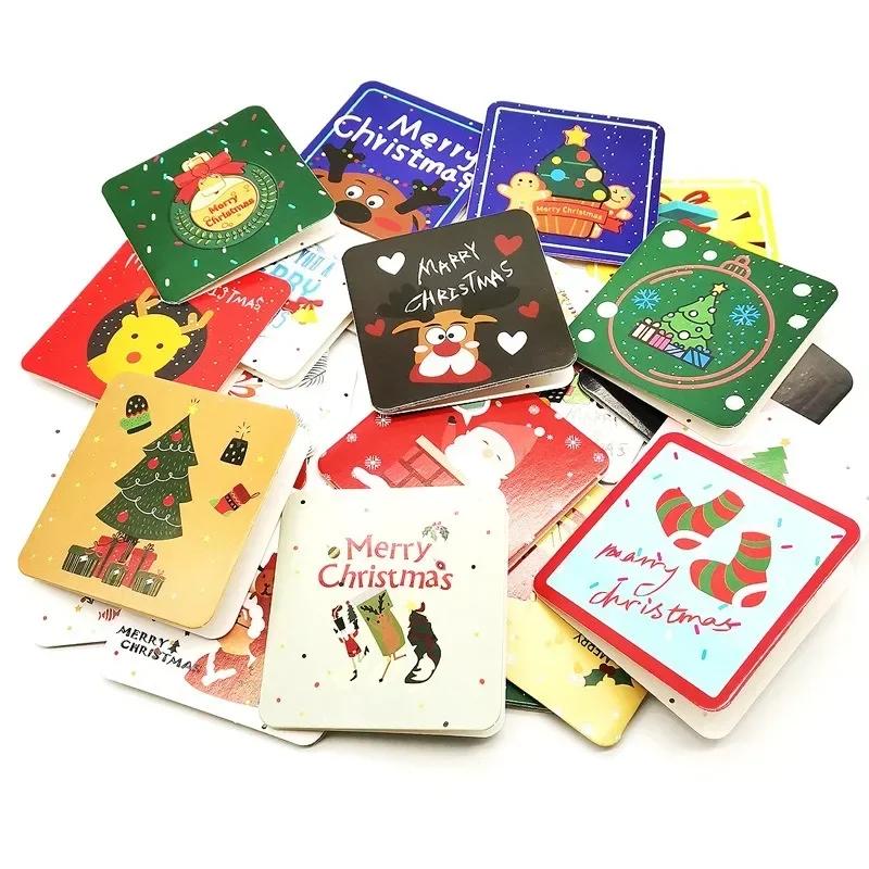 24 Pcs/lot Christmas Greeting Card Kids Mini Christmas Blessing Greeting Cards Envelope New Year Postcard Gift Card Xmas Party