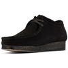 Clarks Originals Leather Round Toe Lace-Up Versatile Durable Breathable Low-Top Casual Shoes Women sneakers Black 261555224