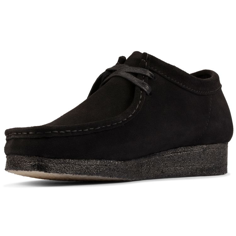 Clarks Originals Leather Round Toe Lace-Up Versatile Durable Breathable Low-Top Casual Shoes Women sneakers Black 261555224
