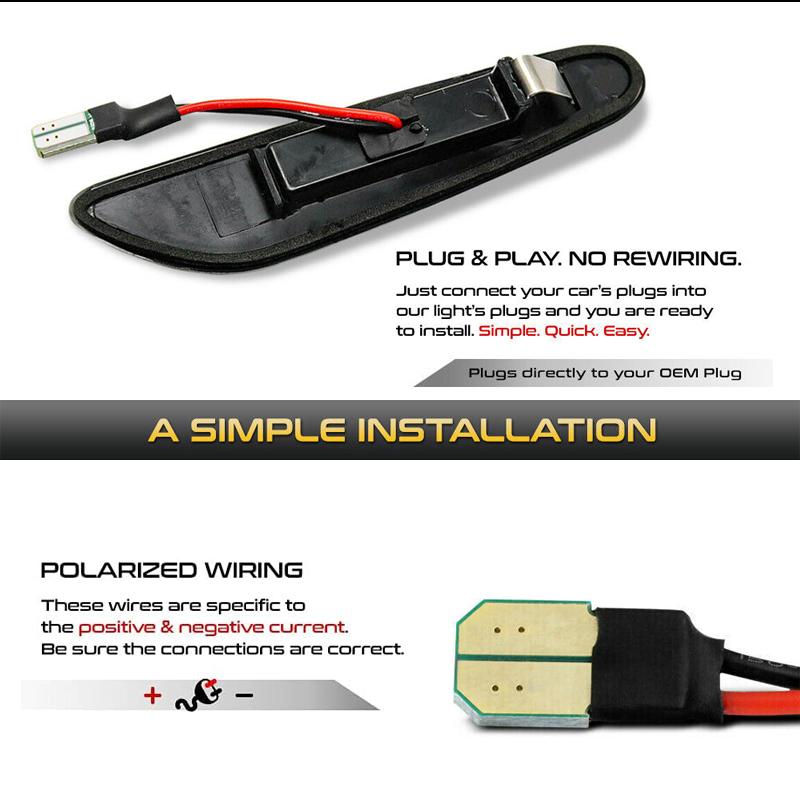 2 Stück Für BMW E90 E91 E92 E93 E60 E61 E81 E82 E83 E84 E88 E46 LED Dynamische Seitenblinker Blinkerleuchten