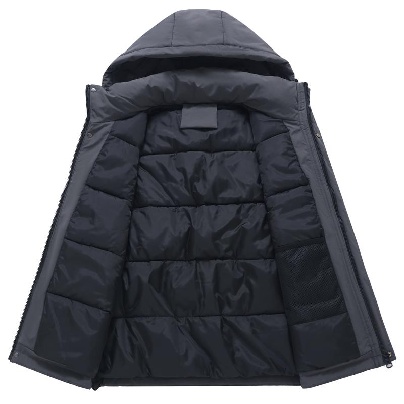 Nadměrné velikosti L-8XL Módní zimní pánské kabáty Vodotěsná teplá vesta Ležérní silné bundy bez rukávů s kapucí