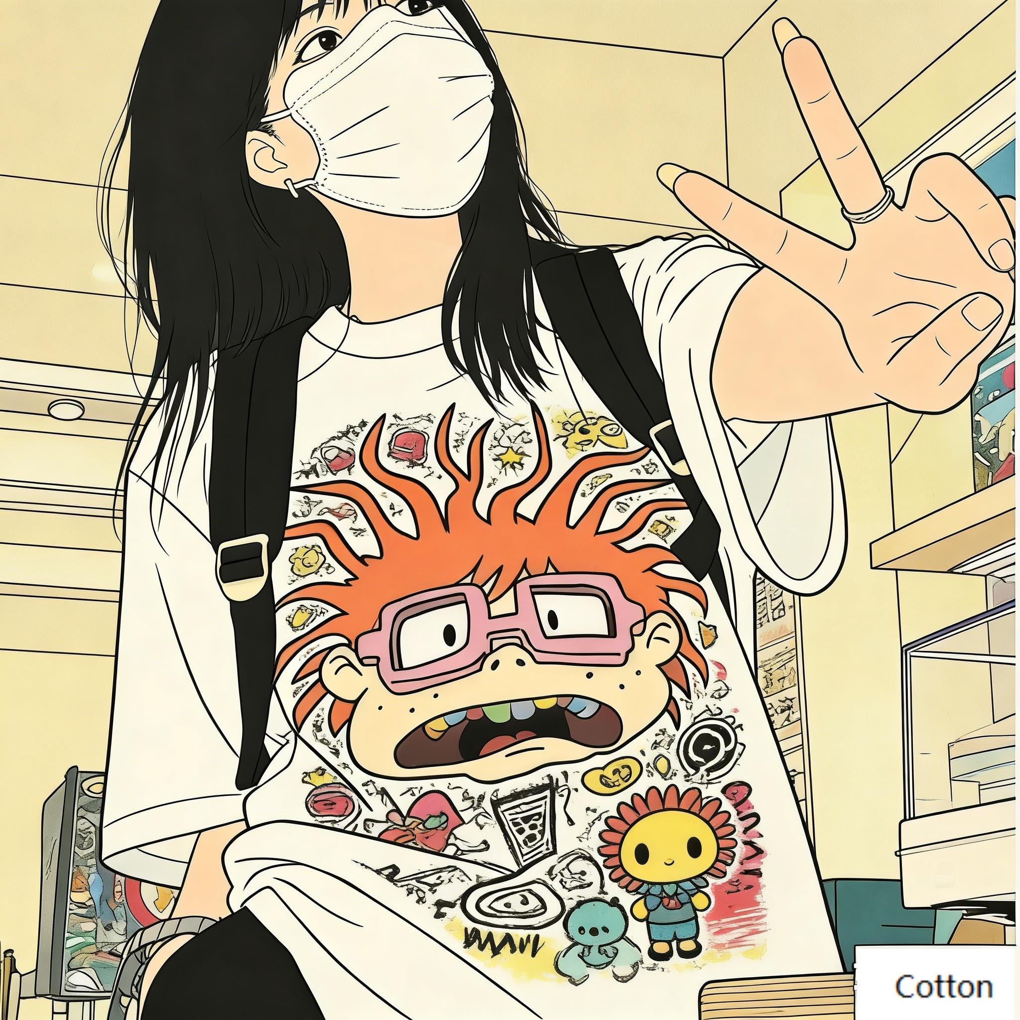

Oversized White Cotton TShirt with Bold Finster Graphic Loose Fit Unisex Streetwear Tee for Daily and Street Style 4XL