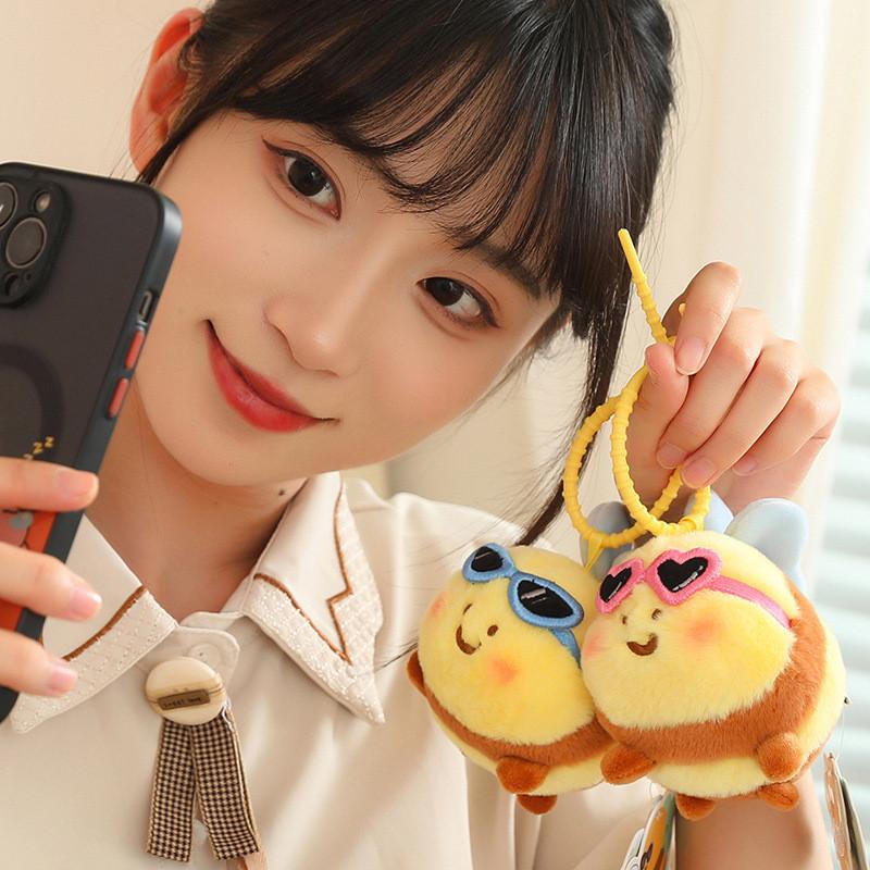 Snot Cartoon Cute Bear Bee Plush Toy Pendant Girl Bags Key Gifts Decoration