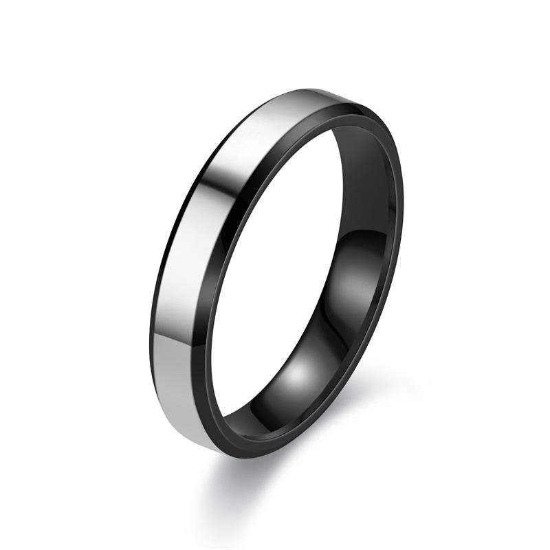 Temperament Versatile Plain Ring Bevel Angle, Titanium Steel Ring Women's Trendy Couple Ring Hand Accessories