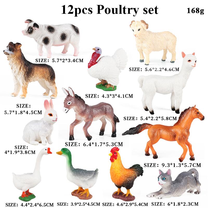 Oenux Montessori Toy Wild Farm Dinosaur Ocean Cat Animals Model Action Figure Zoo Figurines Cute Miniature Education Kid Gift