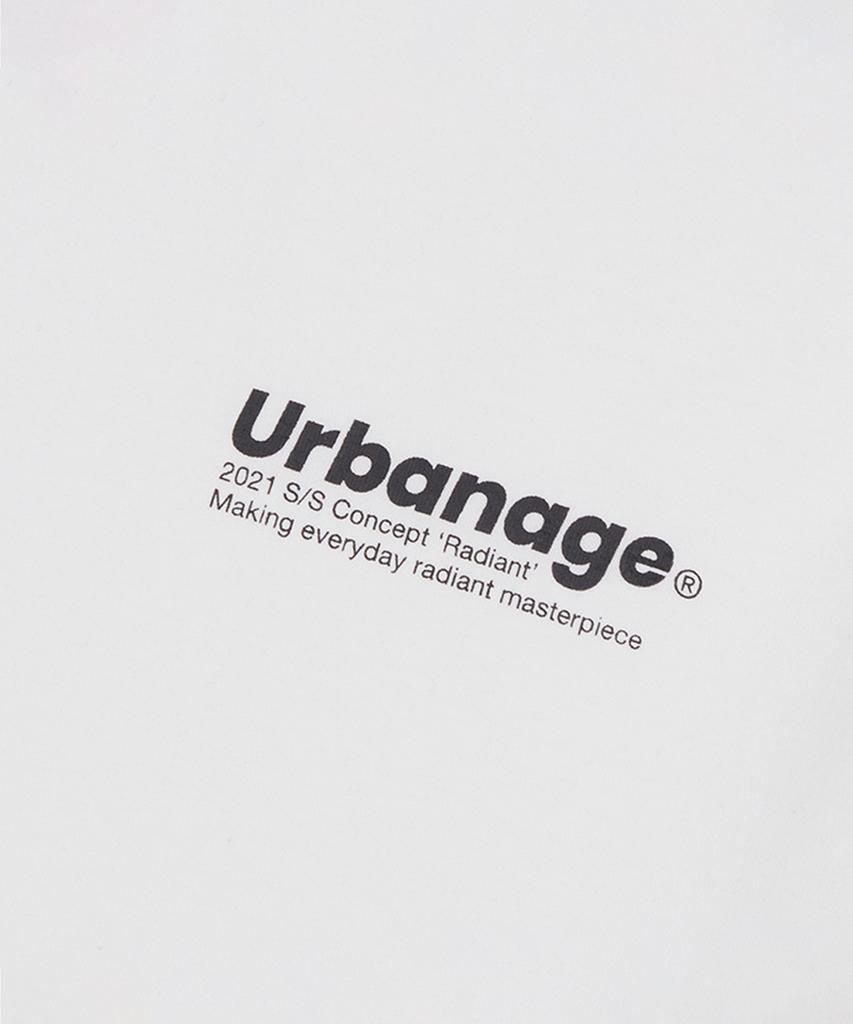 URBANAGE Front Logo Oversized Short Sleeve T-Shirt_White
