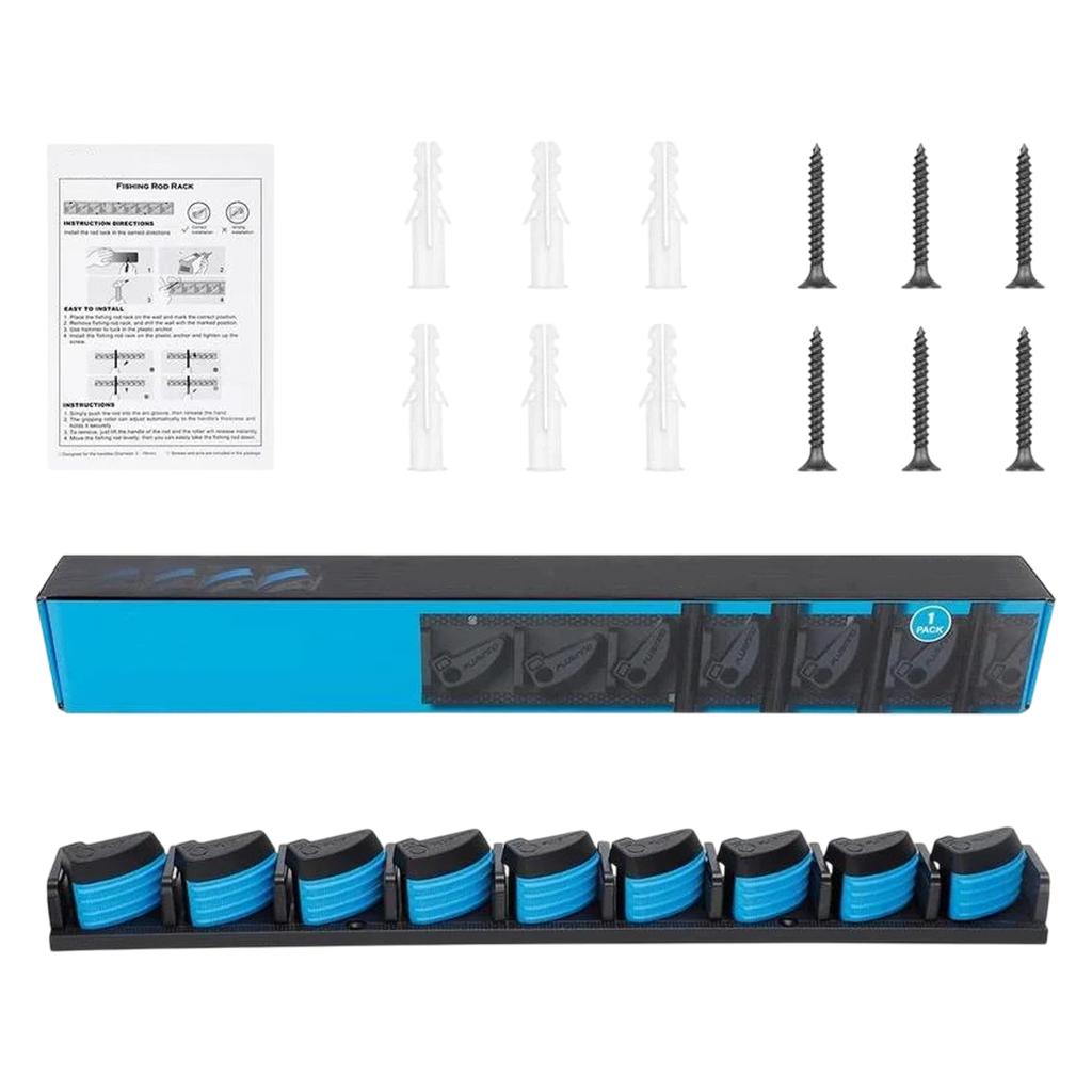 Wall Mounted Fishing Rod Holder 9 Rod Fishing Rod Display Stand Vertical Fishing Poles Rack Rod Storage Tool Enduring