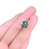 2 Carat Blue-Green Moissanite Open Ring with 8 Hearts & Arrows Design, PT950 Plated - Popular Women's Jewelry