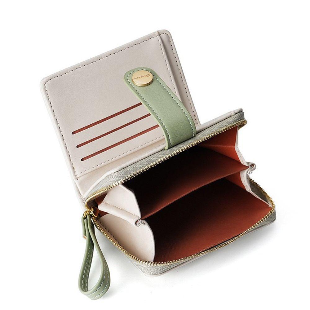 Solid Color Women's Wallet Short PU Purse Simple Lady Wallet Card Holder
