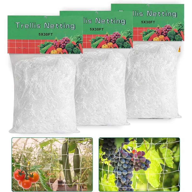 Garden Square Mesh Trellis Netting Polyester Plant Climbing Support Net For Outdoor Vegetables Fruits Vines Grow Tent Climber Holder