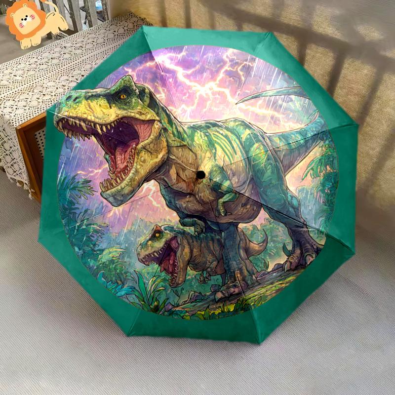 1 PC Automatic Folding Umbrella - Dinosaur Pattern, Portable & Foldable Design with 8 Ribs, Christmas Birthday Gifts