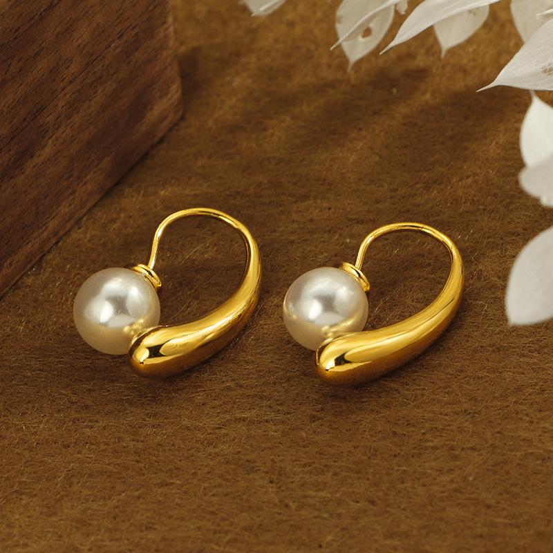 2024 French Pearl Teardrop Hook Earrings - Unique Niche Design