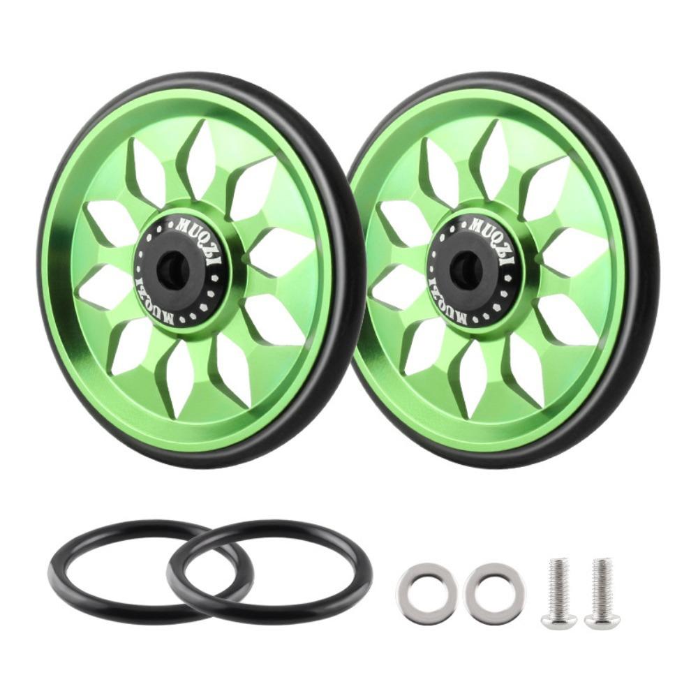 60mm Bike Easy Wheels Replacement Bike Auxiliary Wheels Bicycle Parts Bicycle Easywheel Rear Rack зелёный