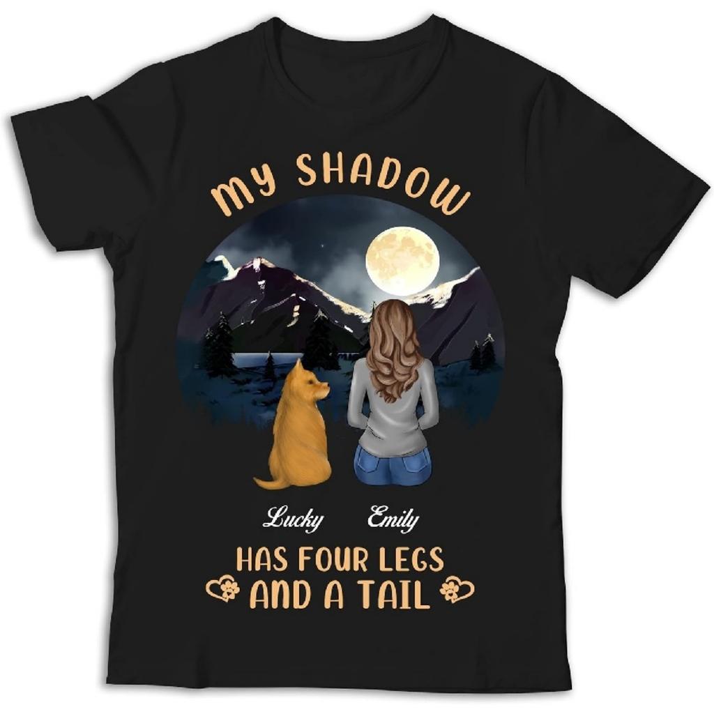 WHIDOBE Personalized Dog Mom T-Shirt - Custom Shirts for Women, Dog Lovers - 7 Sizes, 8 Colors - Gift for Her on Mother's Day