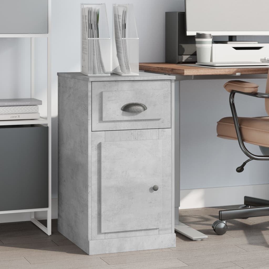 Side Table with Drawer Concrete Grey 40 x 50 x 75 cm