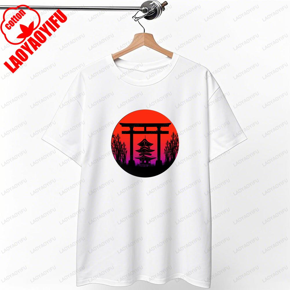 Japan Mount Fuji Cherry Blossom Vintage Graphic T Shirts Tokyo Harajuku Unisex Unisex Cotton Breathable Daily Tee Streetwear S
