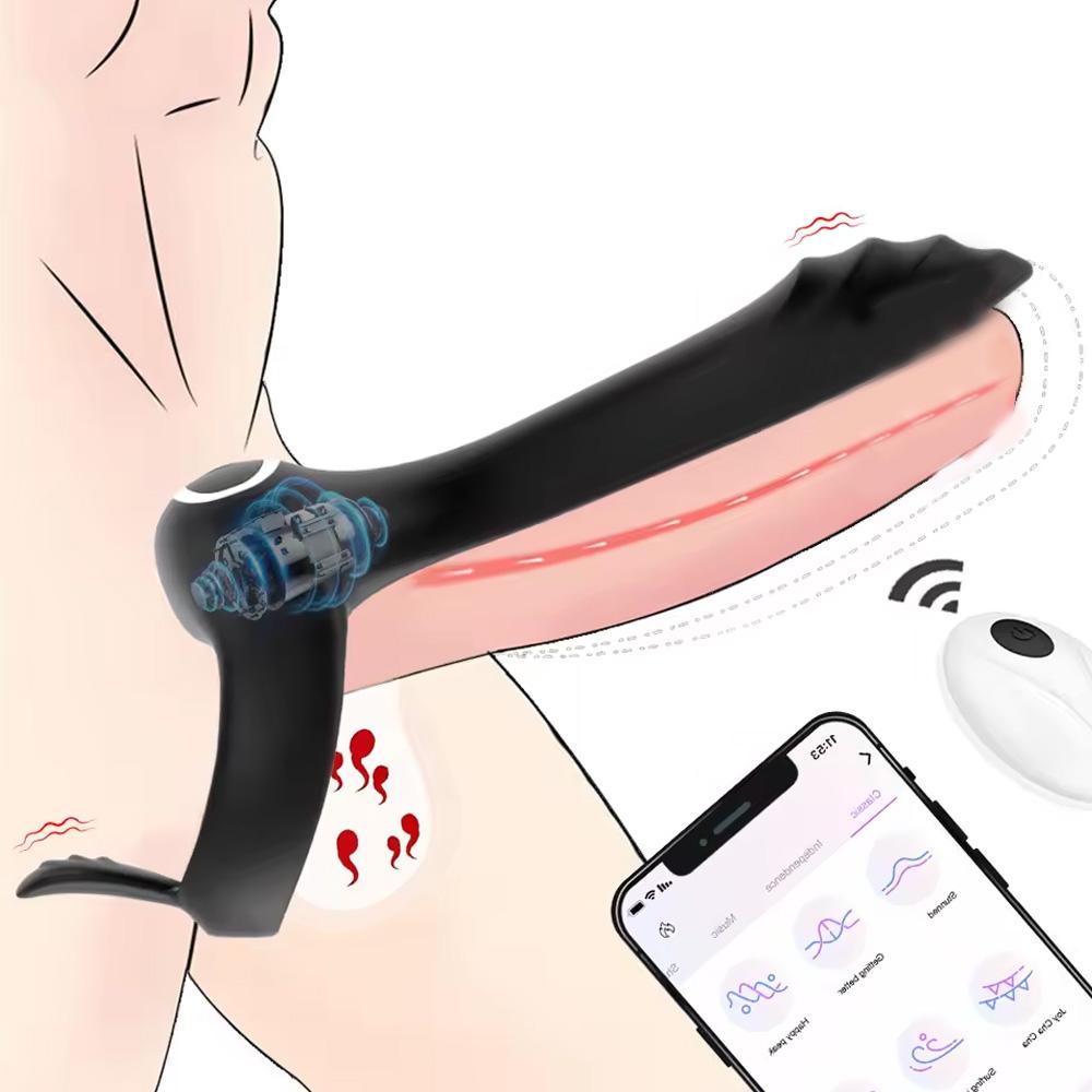Vibrator Cockring Penis Cock Ring for Man Wireless Remote Delay Ejaculation Sex Toys for Men Couple Rings G Spot Goods for Adult